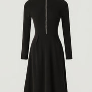 ZINNIA | ZIPPERED LONG SLEEVE DRESS WITH STRETCH FABRIC
