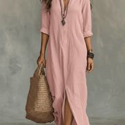 Timeless Button Maxi Dress – Elegant, Lightweight & Easy Fit