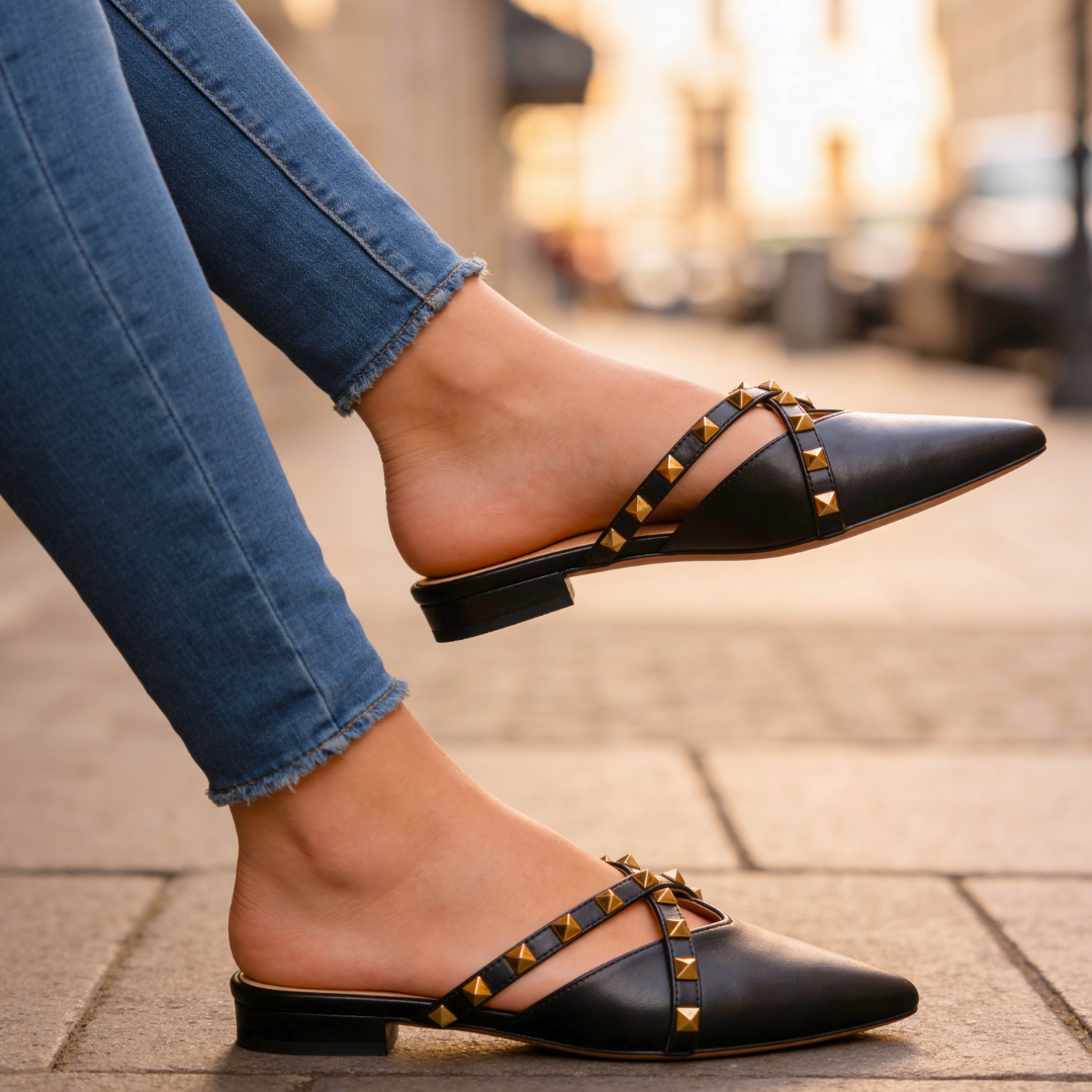 GABY - Crossover Studded Sandals