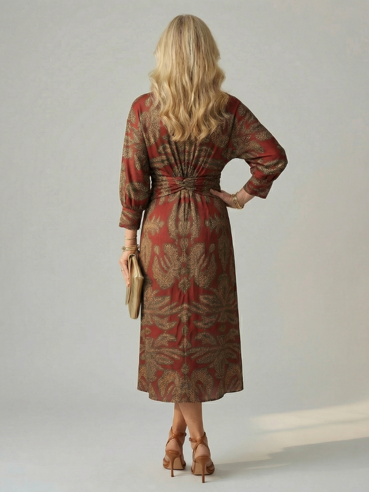 FAITH - Women's elegant printed wrap midi dress