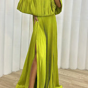 ARABELLA | ELEGANT PLEATED MAXI DRESS