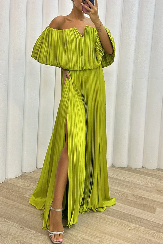 ARABELLA | ELEGANT PLEATED MAXI DRESS