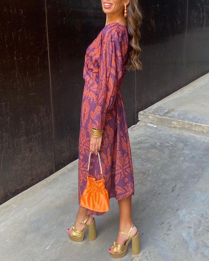 JANE - Long V-Neck A-Line Maxi Dress
