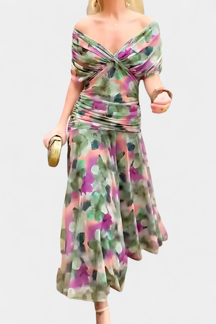 LIVIA - Women’s Floral V-Neck Maxi Dress