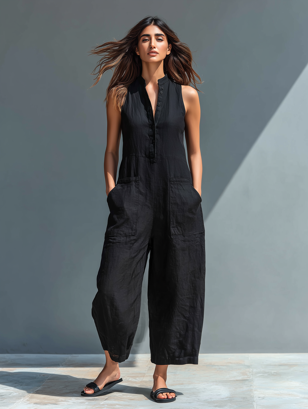ALIZEE - Elegant Sleeveless Jumpsuit