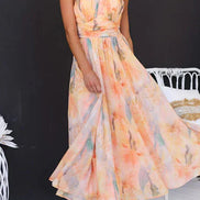 Sandra | Elegant Watercolour Maxi Dress for Summer