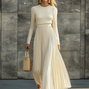 CHARLOTTE | CASUAL KNITTED SATIN DRESS