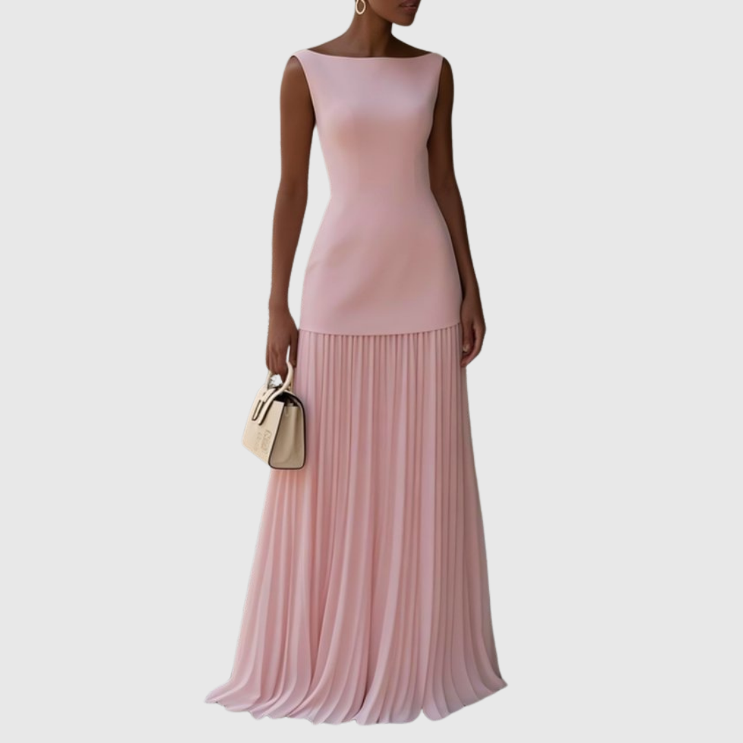 CORALIE | PLEATED MAXI DRESS