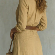 Azura – Button-down wrap dress – Belted maxi dress