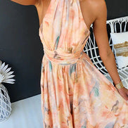 Sandra | Elegant Watercolour Maxi Dress for Summer