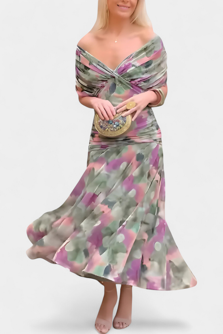 LIVIA - Women’s Floral V-Neck Maxi Dress