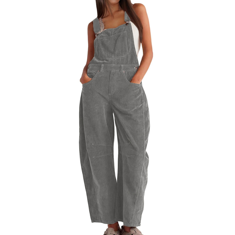 CLAIRE - Trendy Barrel Wide-Leg Overall Jumpsuit