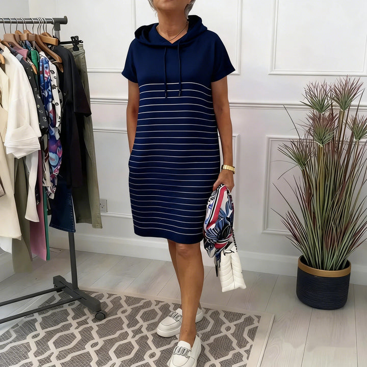 GAELLA - Women's Striped Hooded Dress