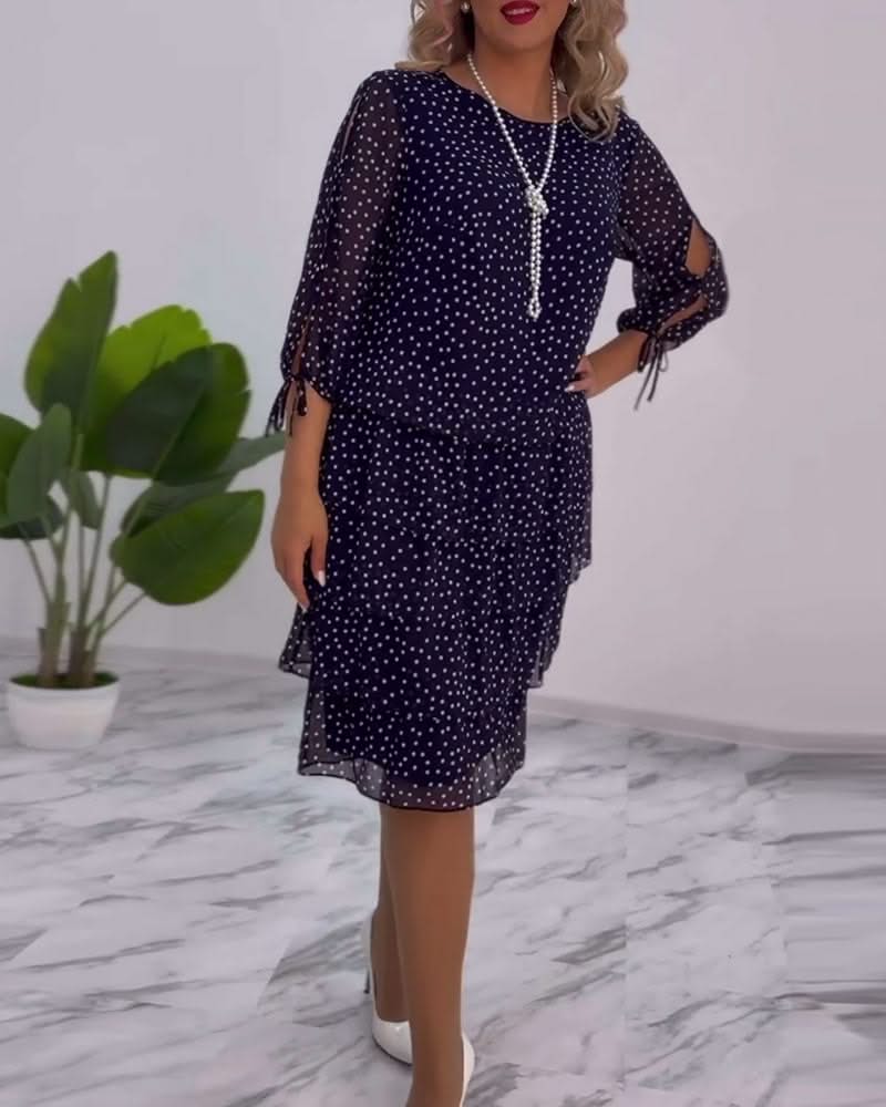 LUNESSA POLKA TIERED DRESS