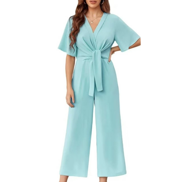 VIVIANE - Chic Tie-Knot Summer Jumpsuit