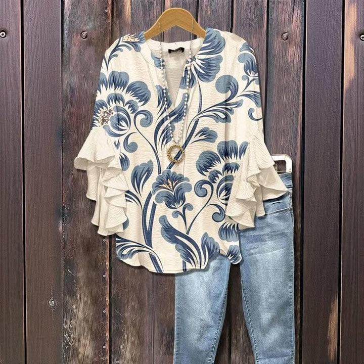 ELENORA WHISPER RUFFLE BLOUSE