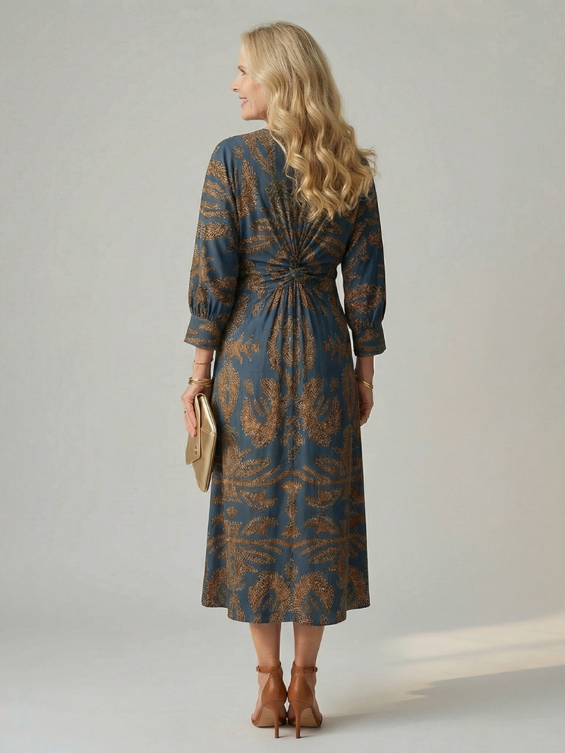 FAITH - Women's elegant printed wrap midi dress