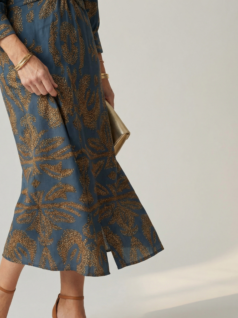 FAITH - Women's elegant printed wrap midi dress