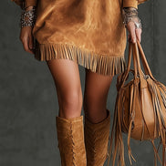 SAVANNA | WESTERN STYLE MAXI DRESS WITH BELL SLEEVES