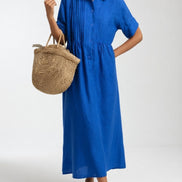Lysandra™ — Long Cotton Shirt Dress
