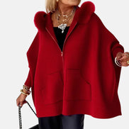 ARABELLE | CASUAL HOODED COAT WITH FUR COLLAR