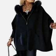 ARABELLE | CASUAL HOODED COAT WITH FUR COLLAR