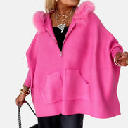 ARABELLE | CASUAL HOODED COAT WITH FUR COLLAR