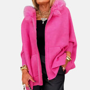 ARABELLE | CASUAL HOODED COAT WITH FUR COLLAR