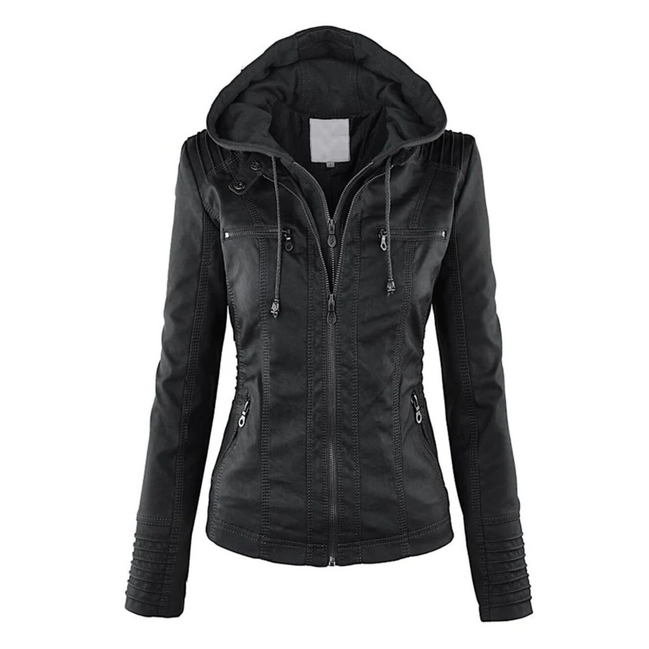 YSOLDE | LEATHER HOODED JACKET