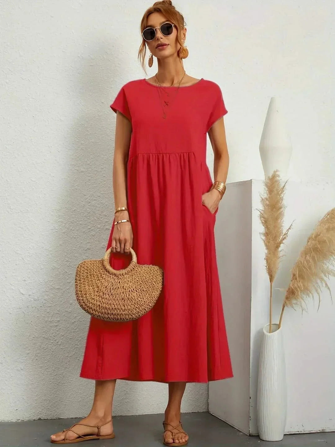 AVA LUXE FLUID MIDI DRESS