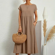 Gabrielle™ — Flowing Midi Dress with Timeless Elegance