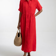 Lysandra™ — Long Cotton Shirt Dress