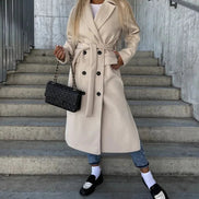 GWYNETH | LONG LAPEL BUTTON-FRONT COAT