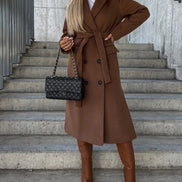 GWYNETH | LONG LAPEL BUTTON-FRONT COAT