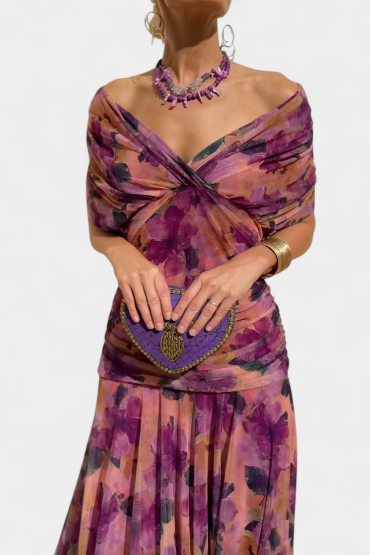LIVIA - Women’s Floral V-Neck Maxi Dress