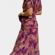 Florendra | Long Floral V Neck Dress