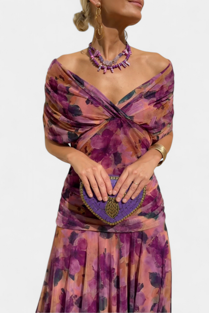 LIVIA - Women’s Floral V-Neck Maxi Dress