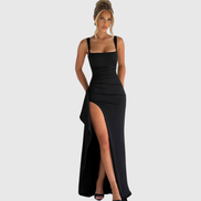 CELL | ELEGANT FORMAL SLIP MAXI DRESS WITH OPEN BACK