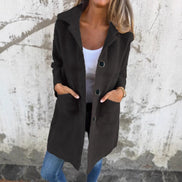 MORWENNA | LONG SLEEVE BUTTON COAT WITH POCKETS