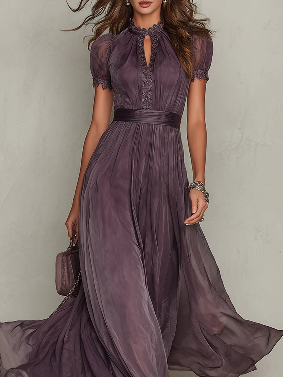 Aria - Vintage Elegant Chiffon Maxi Dress