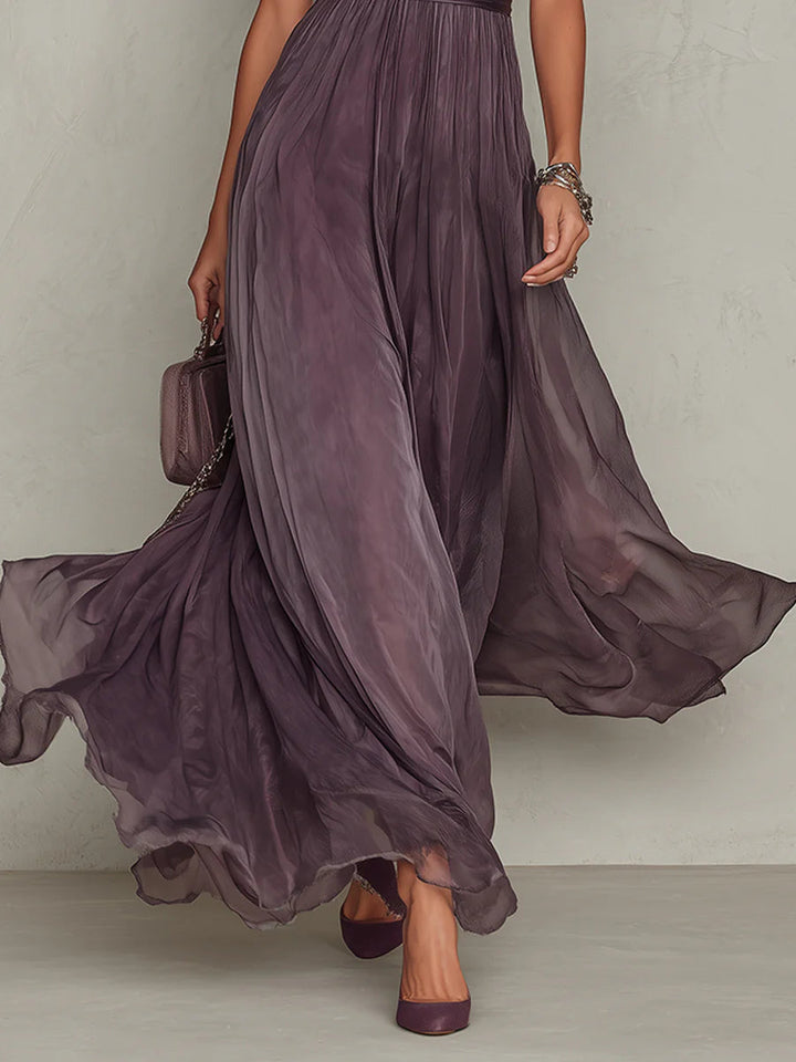 Aria - Vintage Elegant Chiffon Maxi Dress