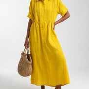 Lysandra™ — Long Cotton Shirt Dress