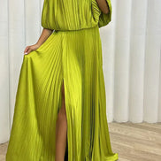 ARABELLA | ELEGANT PLEATED MAXI DRESS