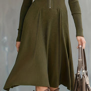 ZINNIA | ZIPPERED LONG SLEEVE DRESS WITH STRETCH FABRIC