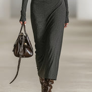 LIORRA | LONG-SLEEVE TUNIC DRESS WITH HOOD AND ZIPPER DETAIL