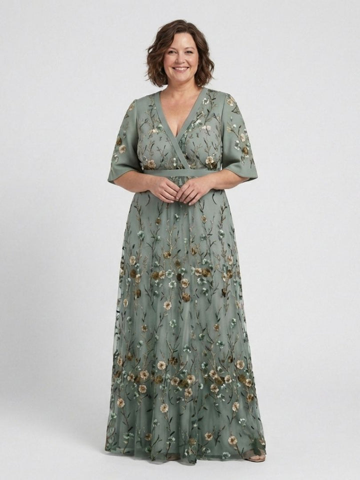 ELSIE V-NECK FLORAL DRESS