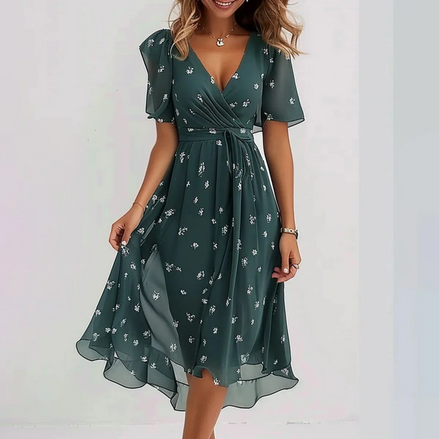 Harper | Women's V-Neck Wrap Midi Dress