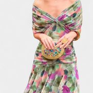 Florendra | Long Floral V Neck Dress