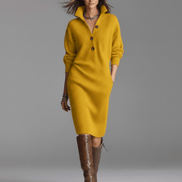 Elisse™ | Elegant Winter Dress with Buttons